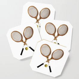 Vintage Tennis Rackets and tennis ball   Coaster