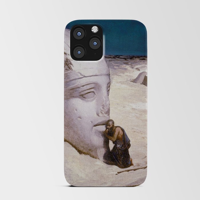 Questioner of the ancient Egyptian Sphinx - voyage down the nile landscape painting by Elihu Vedder iPhone Card Case