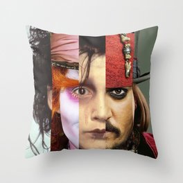 Faces Johnny Depp Throw Pillow