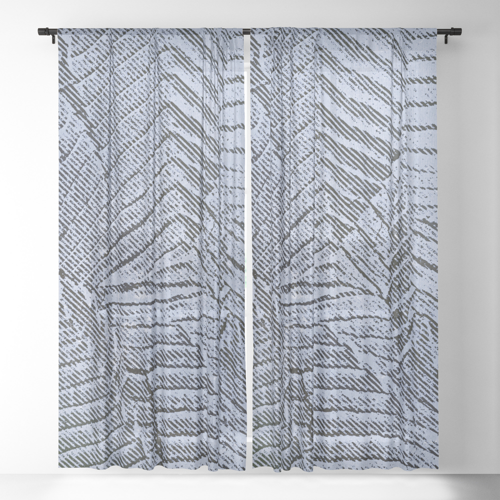 Peaks - Mid Century Modern Abstract Sheer Window Curtains by anutu
