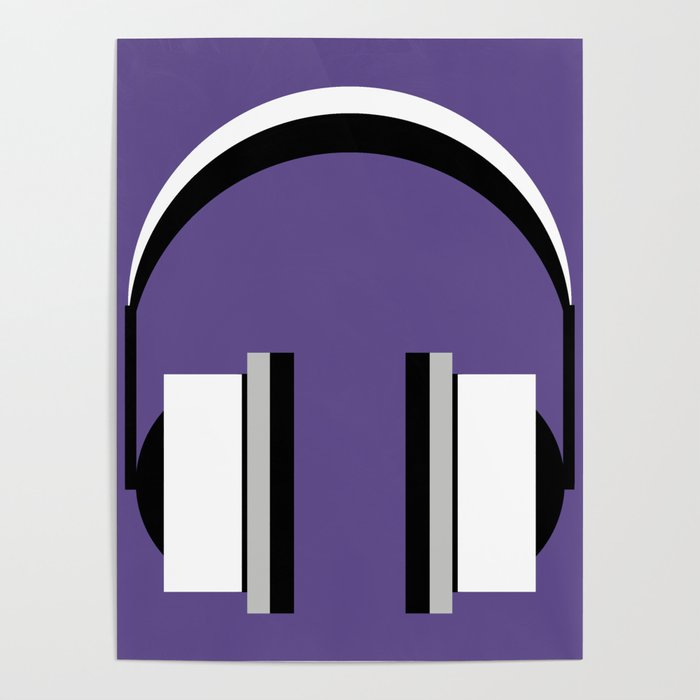 Headphones in Ultra Violet Poster