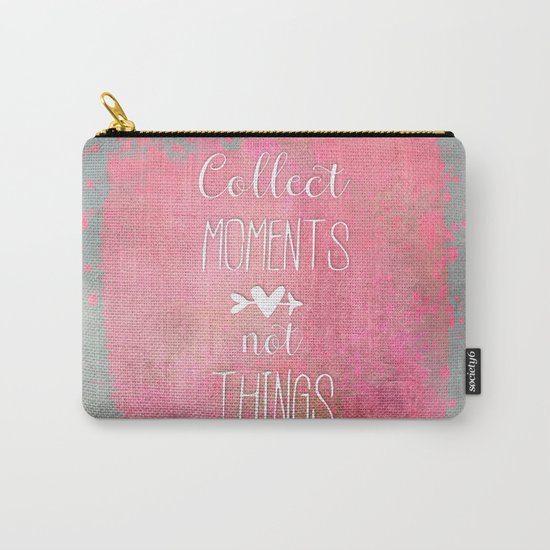Collect Moments watercolor typography quote Carry-All Pouch