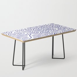 Purple Periwinkle Minimal Line Art Pattern Coffee Table