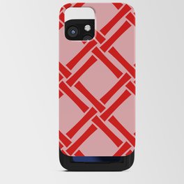 Classic Bamboo Trellis Pattern 565 Red and Pink iPhone Card Case