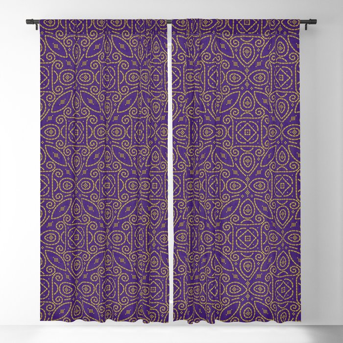 Indian Sari Print Blackout Curtain, Purple And Gold Curtains