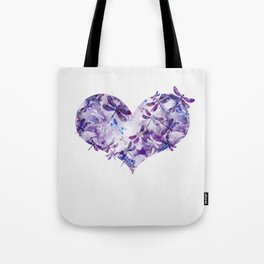 Dragonfly Heart - Ultraviolet Purple Tote Bag