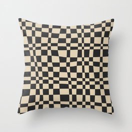 Checkered pattern (soft black) Throw Pillow
