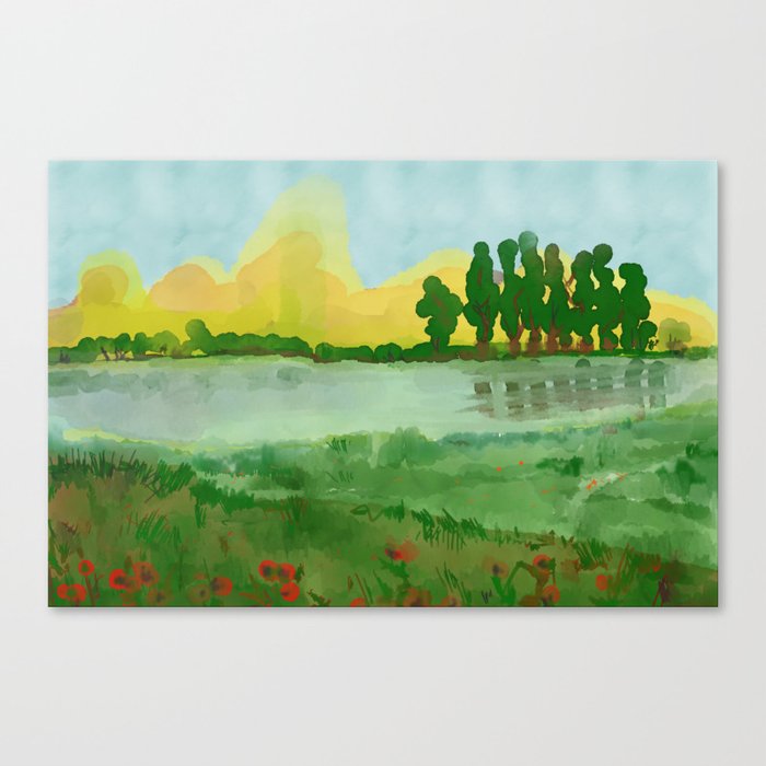 Landscape village Canvas Print