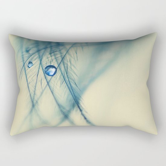 feather blue Rectangular Pillow