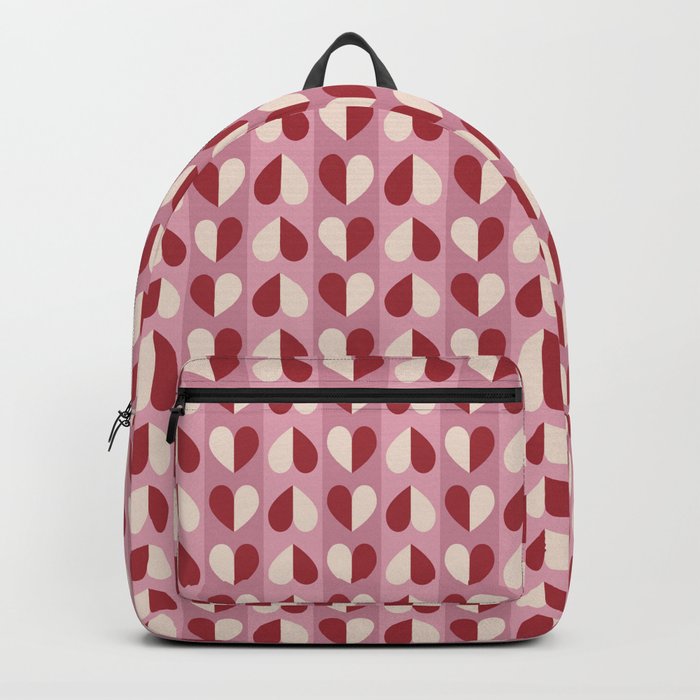 Geometric Hearts Pattern Backpack