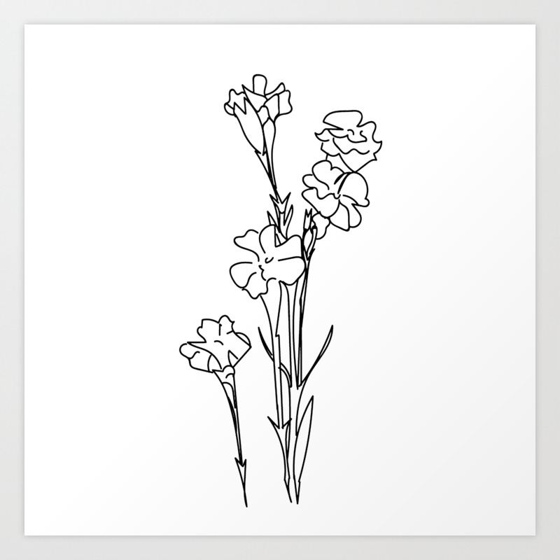 Minimalistic Flowers Art Print By Gracehopkins16 Society6 Minimalistic Flowers Art Print By Gracehopkins16 Society6