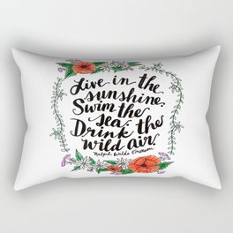 Emerson quote with red poppies Rectangular Pillow