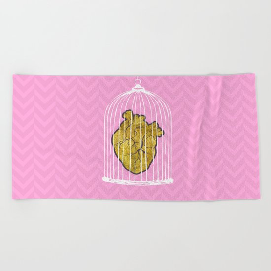 The Caged Heart Beach Towel