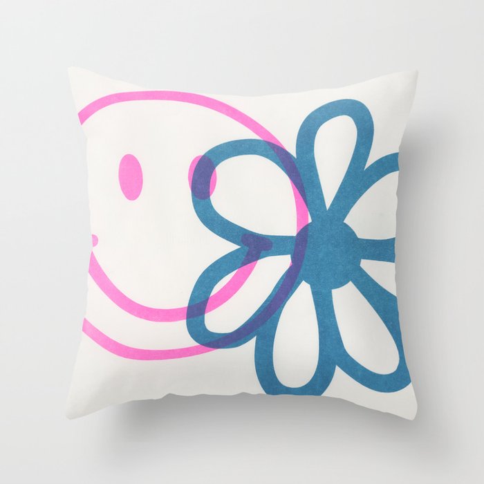 Happy Flower Throw Pillow