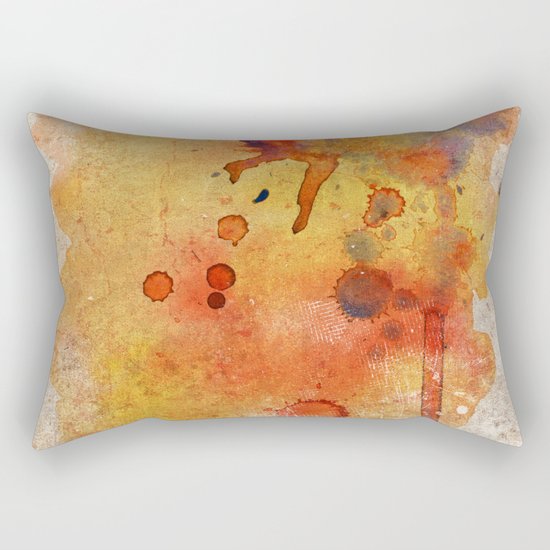 Orange Color Splash Rectangular Pillow