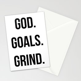 God. Goals. Grind (Christian quote, boss quote) Stationery Cards