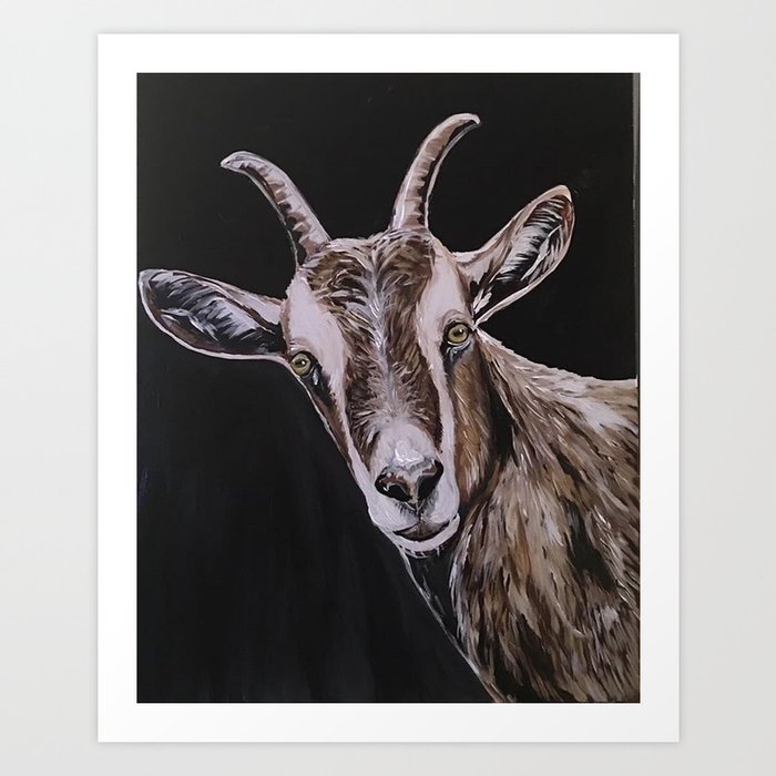 Goat Painting animal print goats billy goat nanny goat Art Print by