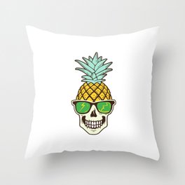 Pineapple Funny Skull Throw Pillow