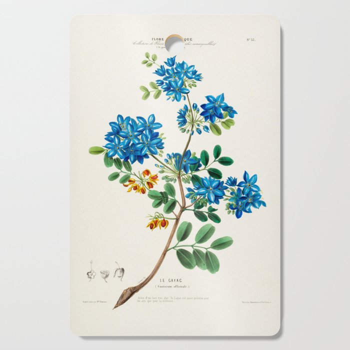 Blue flowering tree from "Flore d’Amérique" by Étienne Denisse, 1840s Cutting Board