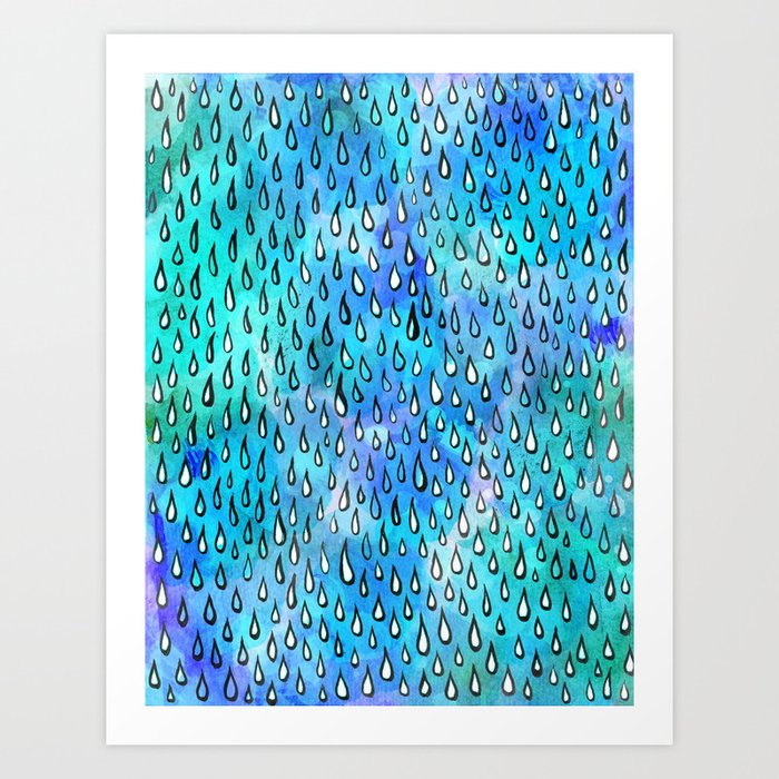 Bright Raindrops Art Print