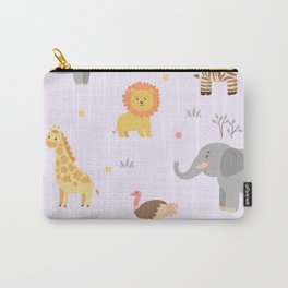 Cute Baby Savanna Zoo Animals Carry-All Pouch