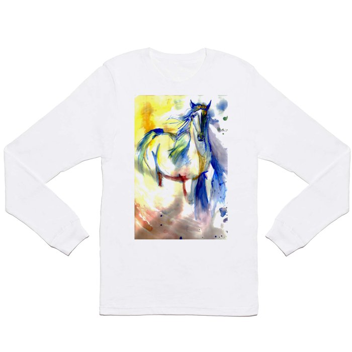 Watercolor Mustang Long Sleeve T Shirt