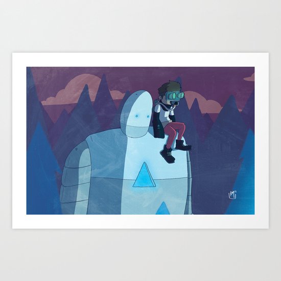 Robokid in the Forest Art Print