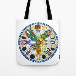 Wheel of the Year Goddess Mandala Tote Bag