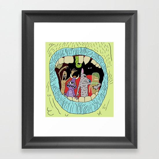 Monster Mouth Framed Art Print