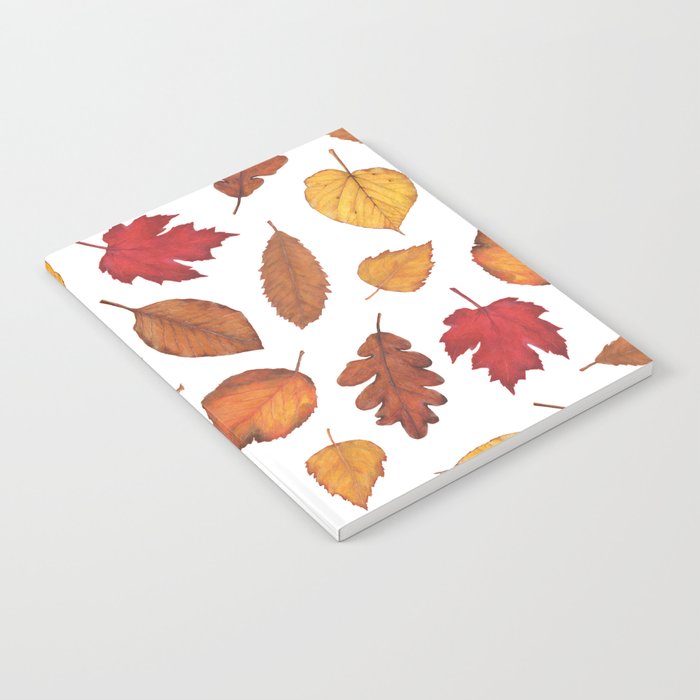 Autumn Leaves Watercolor Pattern | Fall Leaves | Autumn Foliage Design | Notebook
