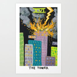 The tower tarot card Art Print