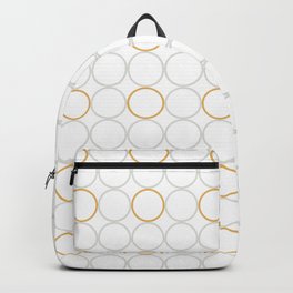Gold and Silver Circles Retro Mid-Century Minimalist Pattern Backpack