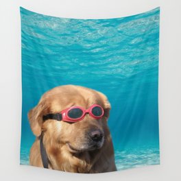 Swimmer Dog Wall Tapestry