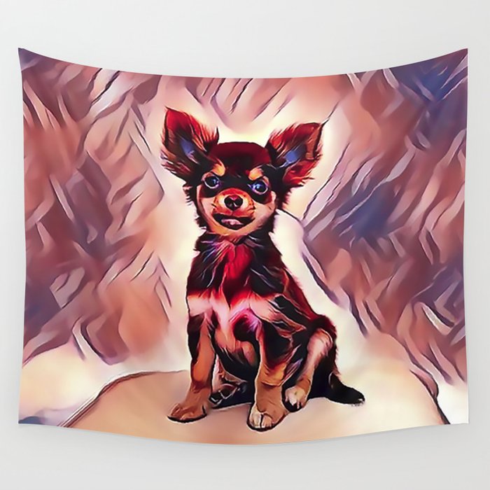 A Long Haired Chihuahua Wall Tapestry By Sunleil Society6