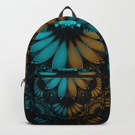 Shikoba Fractal -- Beautiful Leather, Feathers, and Turquoise Backpack