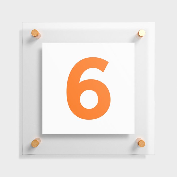 Number 6 (Orange & White) Floating Acrylic Print