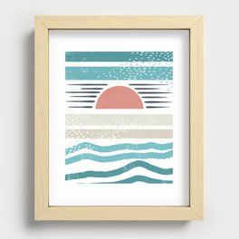 Patterned Abstract Sunrise  Recessed Framed Print