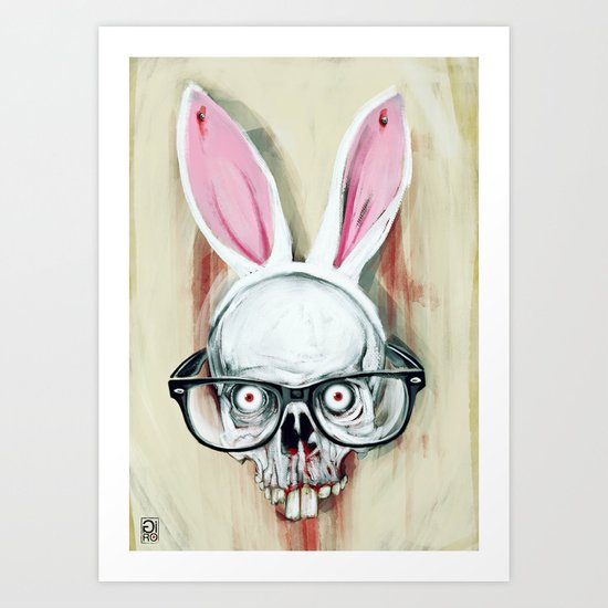 "Hydrophobic Nerd Bunny Scalp" Art Print