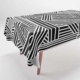 Sketchy Abstract (White & Black Pattern) Tablecloth