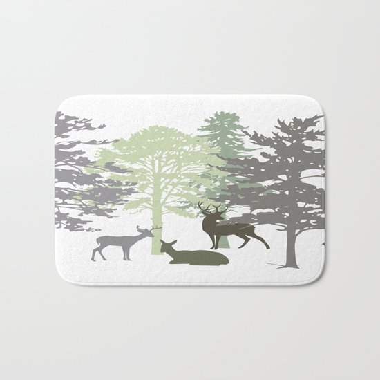 Morning Deer In The Woods No. 1 Bath Mat
