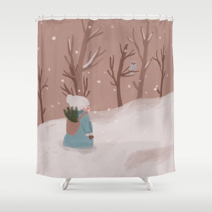 Winter walk Shower Curtain