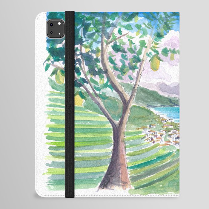 Minori Amalfi Coast with Lemon Tree and Blue Mediterranean iPad Folio Case