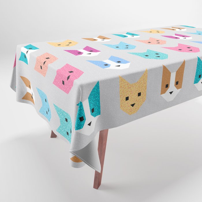 Rainbow Cat Quilt // Light Gray Tablecloth