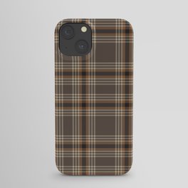 Brown Ombre Plaid Tartan Textured Pattern iPhone Case