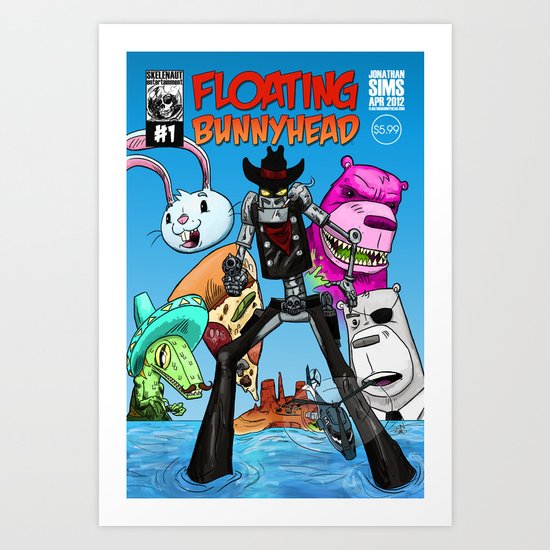 Floating BunnyHead #1 Cover Art Print