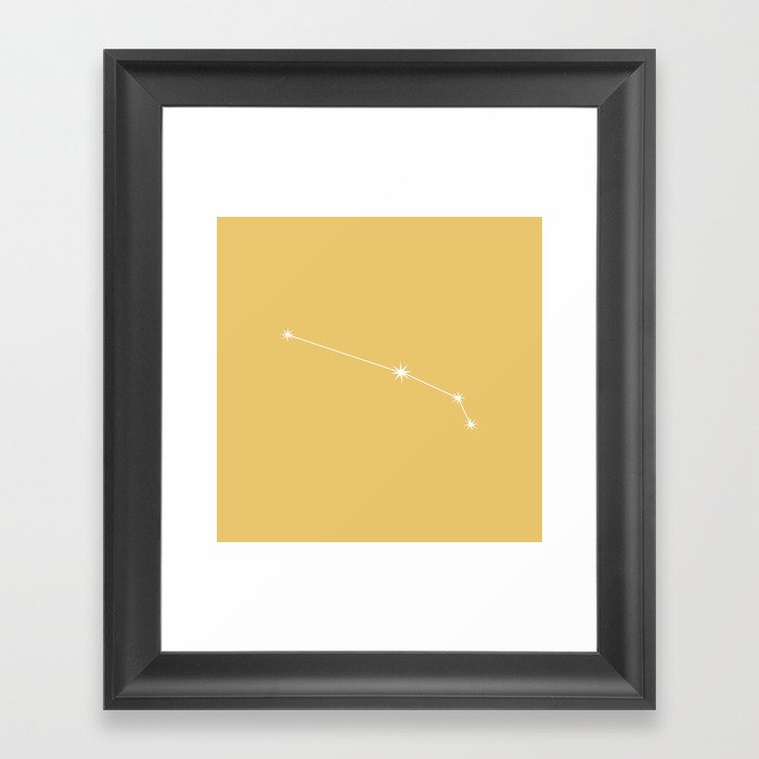 ARIES Sunshine Yellow – Zodiac Astrology Star Constellation Framed Art Print