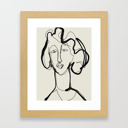 line art woman abstract minimal Framed Art Print