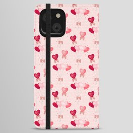 Valentine's Day Heart Balloons Pattern iPhone Wallet Case