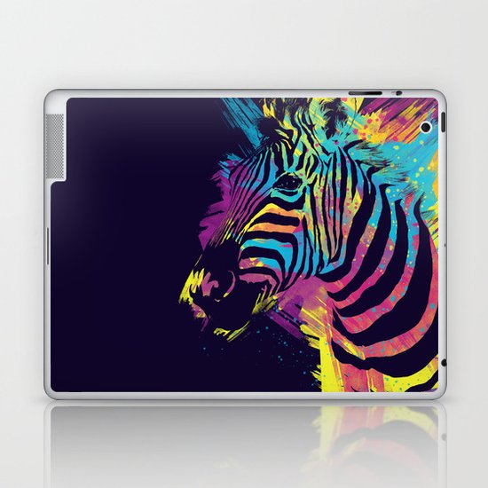 Zebra Splatters Colorful Animals Laptop & iPad Skin