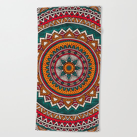 Hippie Mandala 9 Beach Towel